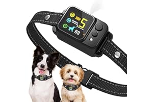 Dog Bark Collar for Small Medium Large Dogs, No Shock Citronella Bark Collar for Dogs, Anti Barking Training Collar with 5 Ad
