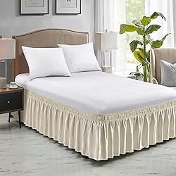 FreshCulture Full Bed Skirt, Elastic Wrap Around