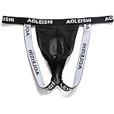 HAVBX Men Open front underwear For Play Naughty, Separate Pouch Jockstraps For Men Sissy Gay Lingerie