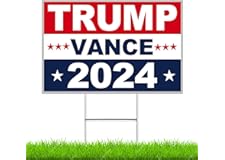 Oligei Trump Yard Signs, Large Trump yard signs 2024 18" X 24", Trump-Vance Yard Signs 2024 Double Sided Fade Resistant, Take