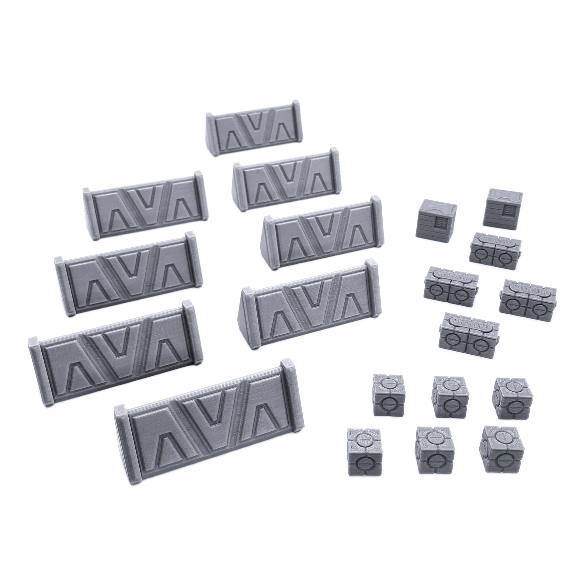 EnderToys Galactic Legion Barricades & Crates, Terrain Scenery for Tabletop 28mm Miniatures Wargame, 3D Printed and Paintable