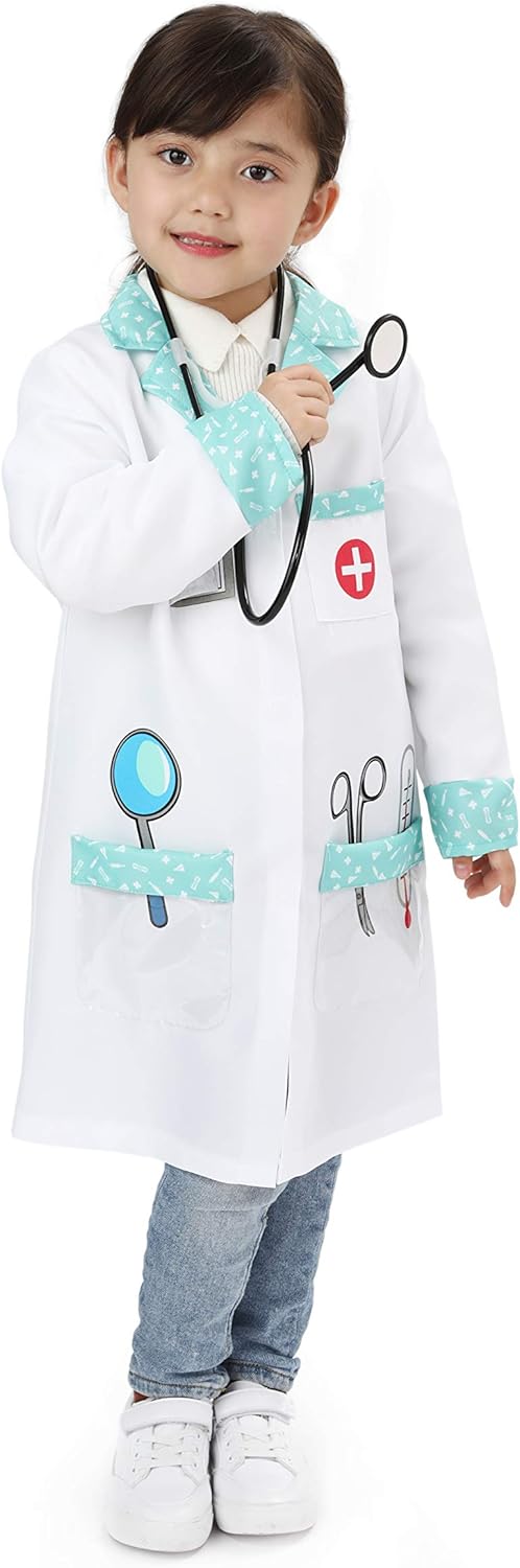 Wizland Child Role Play Costumes,Doctor,Chef Dress Up Playset Kits for Kids 3-5,5-7,7-9: Clothing