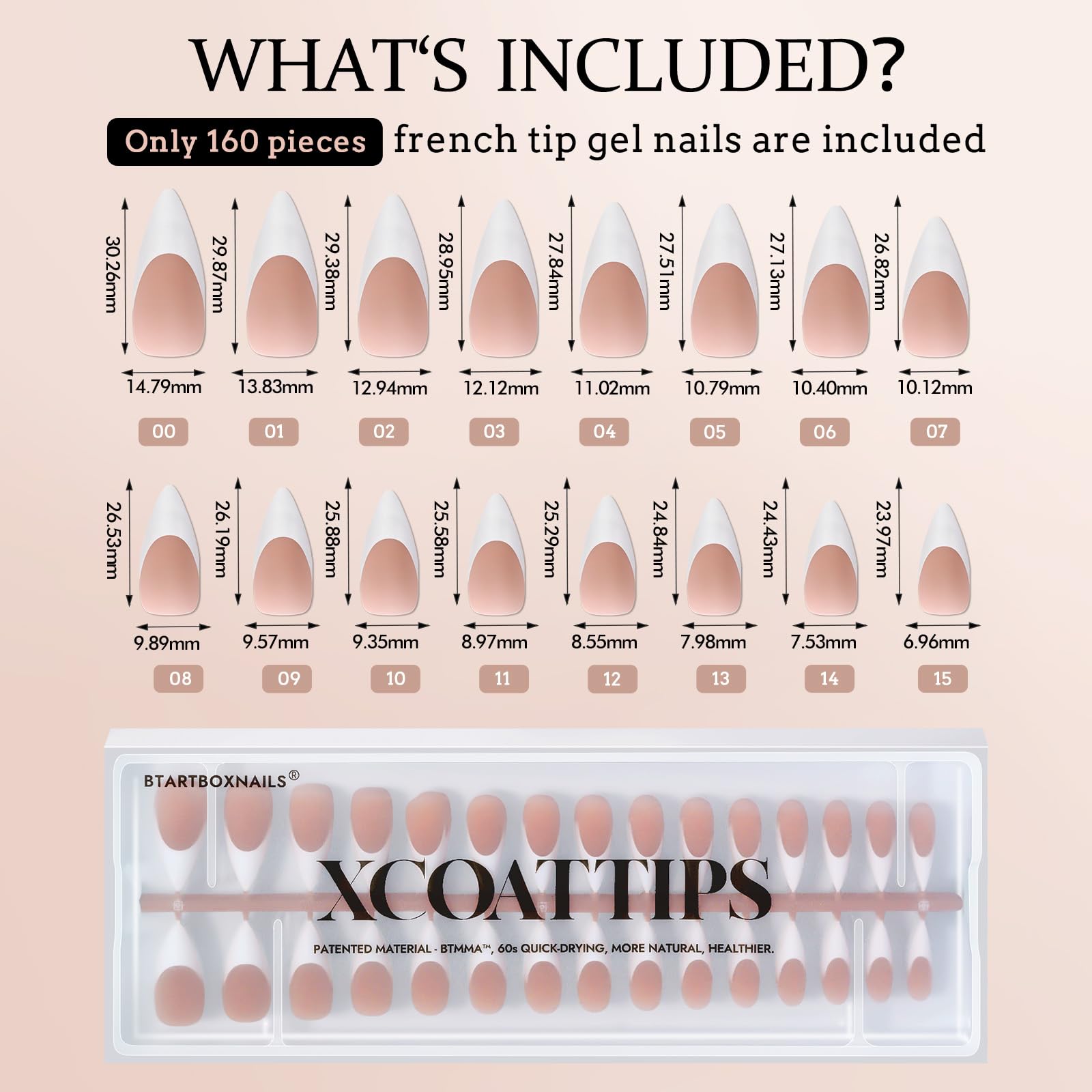 BTArtboxnails Long Stiletto Nail Tips - French Tip Press on Nails Brown XCOATTIPS for Nail Extensions - Image 6