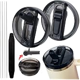 2 Pack 40 oz Tumbler Detachable Flip Straw Lid Replacement Fit for Stanley Quencher ProTour,Leak Proof Lid Compatible with Stanley Cup,No Spill Flip Top Tumbler Cover for Stanley Cup Accessories