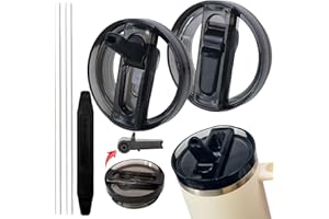 HWHIEUAIK 2 Pack 40 oz Tumbler Detachable Flip Straw Lid Replacement Fit for Stanley Quencher ProTour,Leak Proof Lid Compatible with Stanley Cup,No Spill Flip Top Tumbler Cover for Stanley Cup Accessories