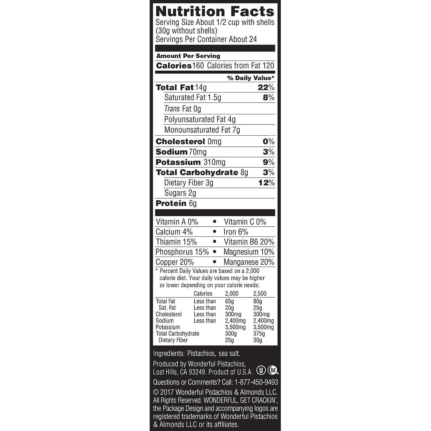 31 Wonderful Pistachios Nutrition Label Labels Database 2020