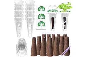 DRYADES Seed Pod Kit Compatible with Aero Garden and All Brands - Grow Anything Kit for Indoor Garden Hydroponics Growing System with 12 Grow Sponges, 36 Pod Labels, 12 Plant Baskets Domes