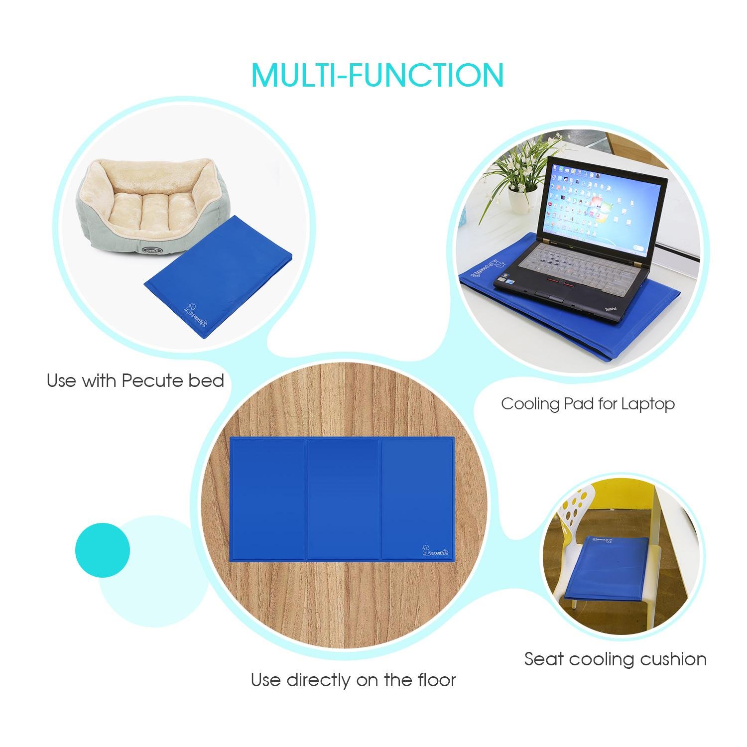 Dog Cooling Mat Large 90x50cm, Non-Toxic Gel Self Cooling Pad for Pets in Hot Summer