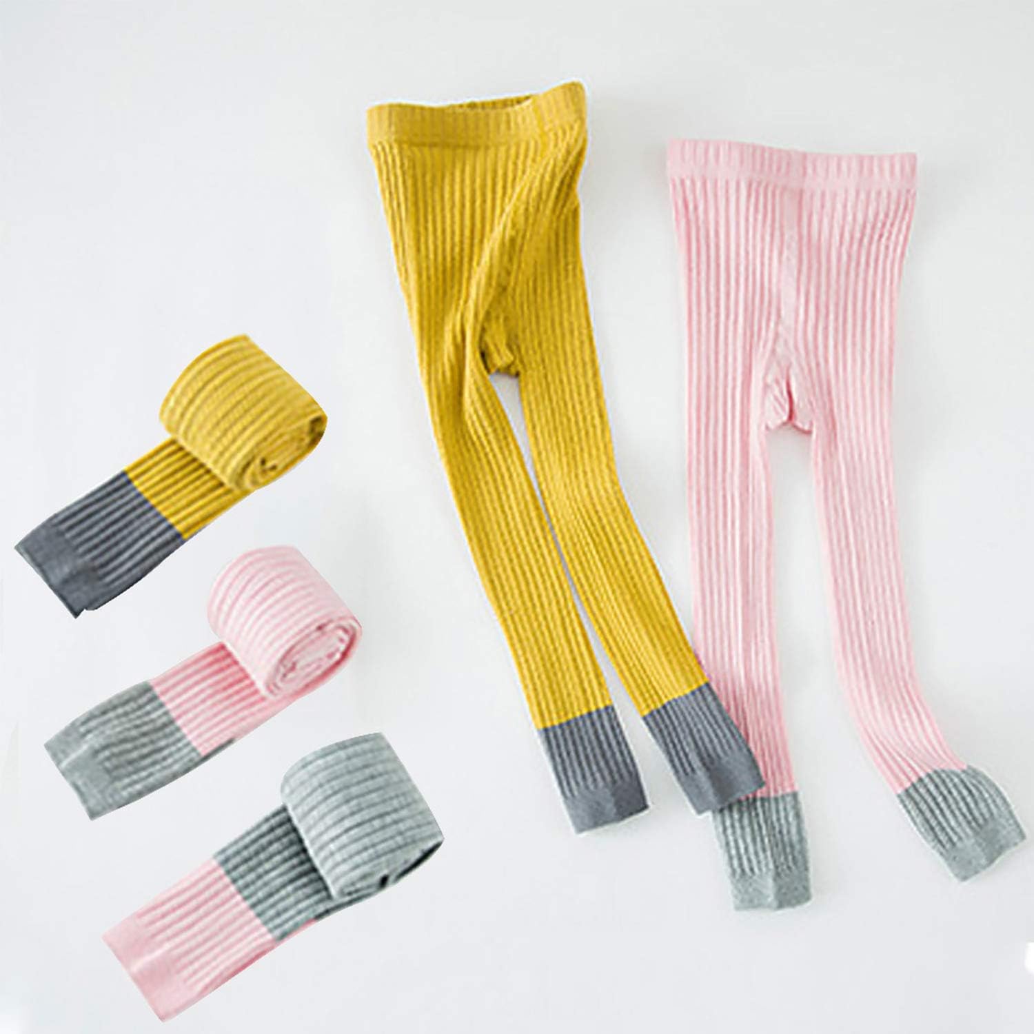 BOOPH 3 Pack Baby Girls Legging Pant Footless Knit Tight Pantyhose Stocking: Clothing