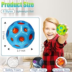 PAKSPAK 6 Pack Moon Space Ball, Bouncy Balls for