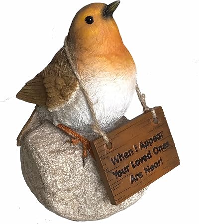 Animal Crackers Robin Memorial Ornament with Sign 15.5cm Gift Boxed