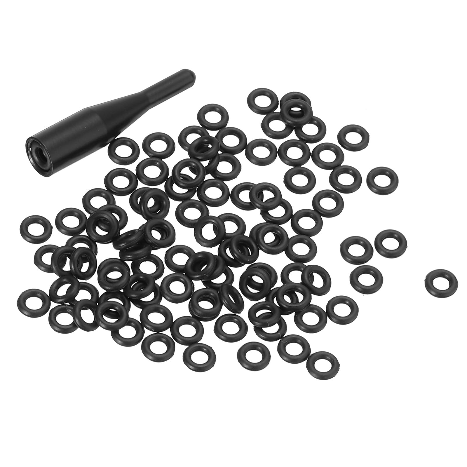 PATIKIL Dart Shaft O-Rings 300Pcs with Applicator Tool, 2BA Non-Slip Rubber O Rings Washers Dart Accessories Kit for Metal Shafts, Black