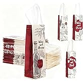 48-Pack Wine Gift Bags with Handles - Reusable Printed Non-Woven Carrier Totes for Wine Bottle, Champagne & Liquor Wine Bottle Gift Bag