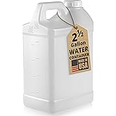 kitchentoolz 2.5 Gallon Water Jug – Water Container Heavy-Duty HDPE Carboy for Automotive Used Oil Container & Liquid Storage – 10 Liter Water Jugs with Secure Lid – Made in USA