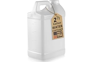 kitchentoolz 2.5 Gallon Water Jug – Water Container Heavy-Duty HDPE Carboy for Automotive Used Oil & Liquid Storage – 10 Quart Mixing Container with Secure Lid – Made in USA