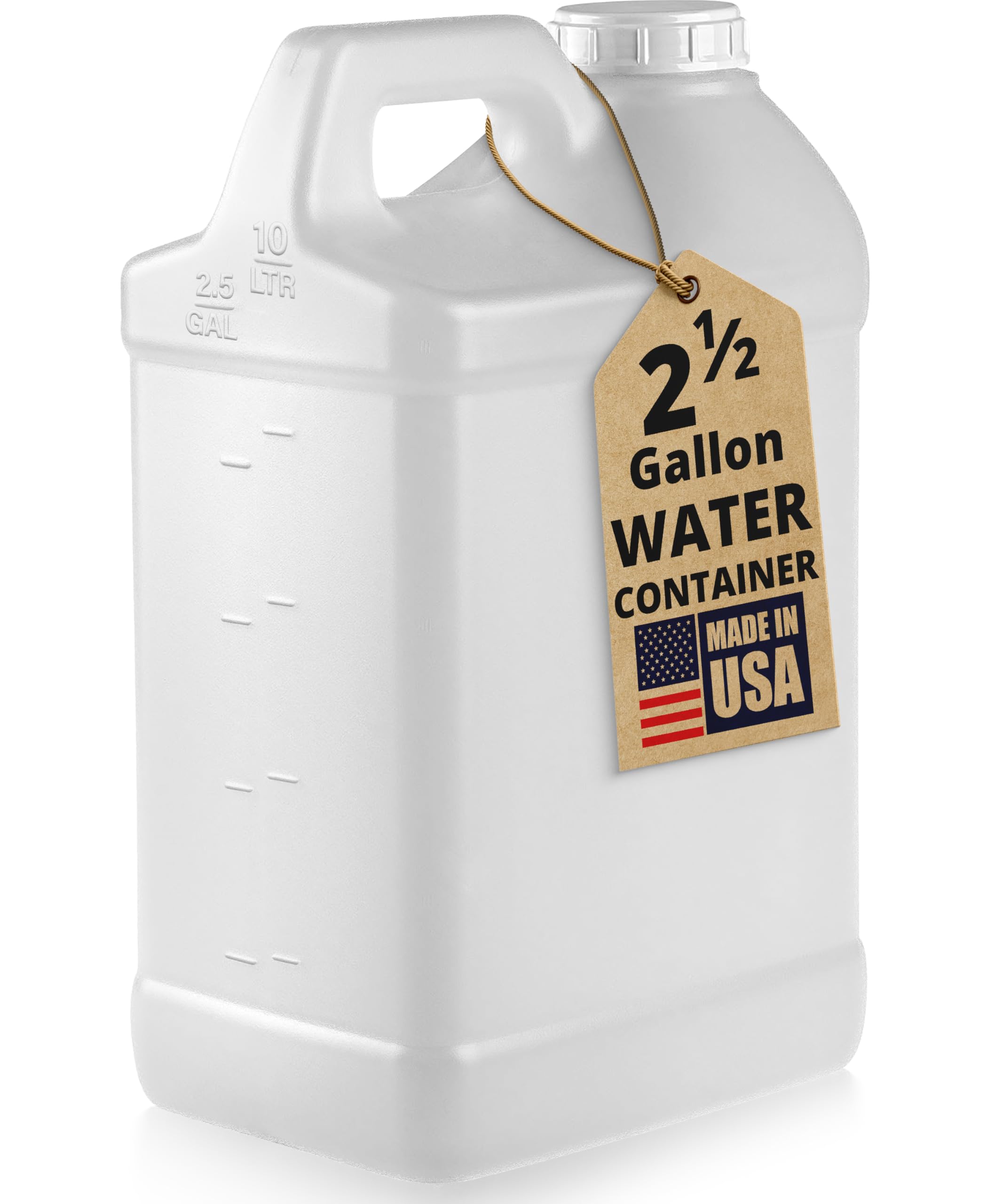 Photo 1 of kitchentoolz 2.5 Gallon Water Jug – Water Container Heavy-Duty HDPE Carboy for Automotive Used Oil & Liquid Storage – 10 Quart Mixing Container with Secure Lid – Made in USA