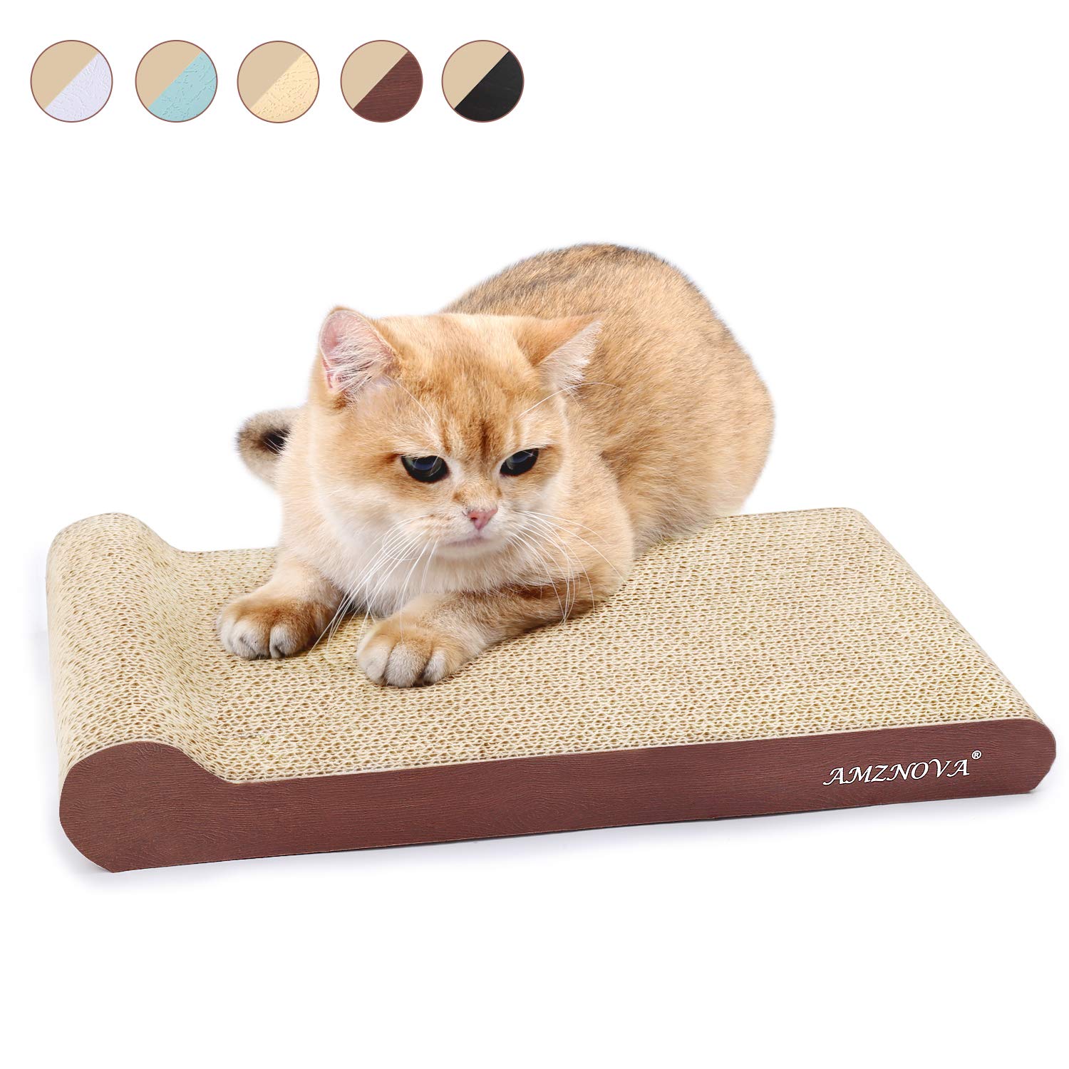 AMZNOVA Cat Scratchers Cardboard, Durable Kitty Scratching Pad, Cat Scratch Sofa Lounge with