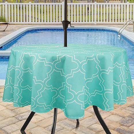 Eforcurtain 60 Inch Round Umbrella Table Cover With Zipper