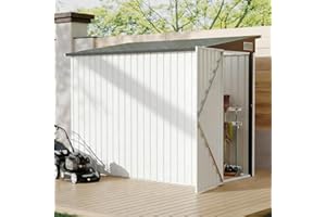 4x8 ft Outdoor Metal Storage Shed, Large Tool Shed for Backyard and Garden, Waterproof Galvanized Steel Storage House with Lo