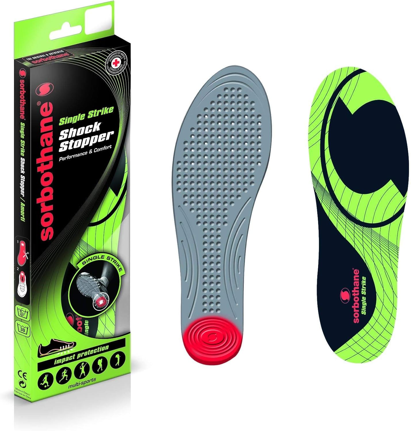 Sorbothane Single Strike Insoles, Absorbs Impact and Shock for