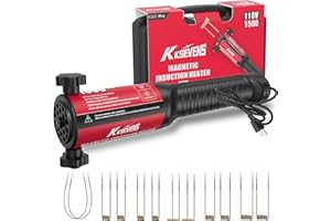 KKSEVENS Induction Heater 1500W 110V Bolt Removal,Handheld Magnetic Induction Heater Tool with 12 Coils for Rusty Screw Removing,Red