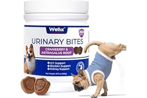 260 Bites Wellix Urinary Bites for Dog UTI Treatment - Cranberry Supplement with D-Mannose Marshmallow Root for Dogs Urinary 