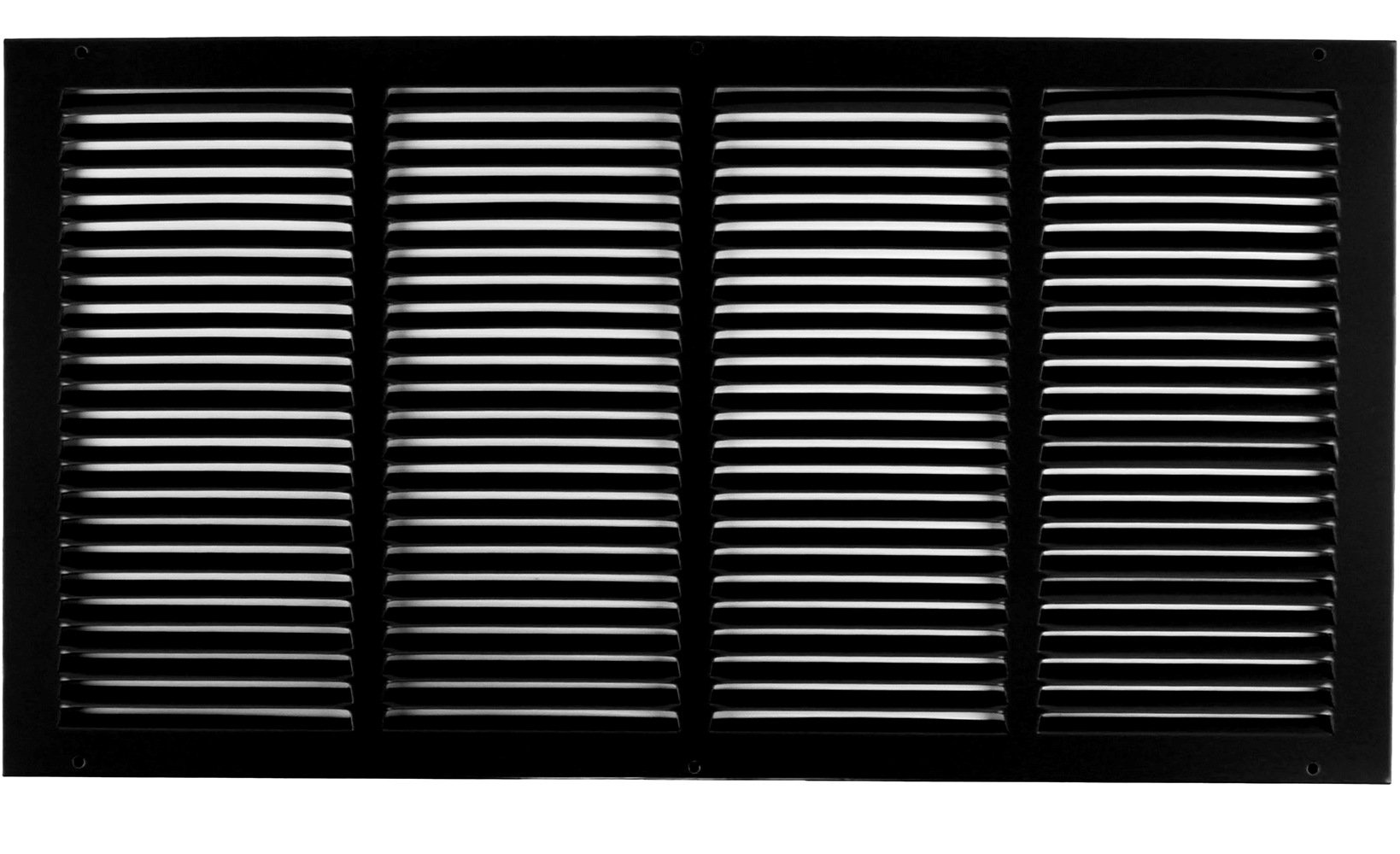 24"w X 12"h Steel Return Air Grilles - Sidewall and Ceiling - HVAC Duct Cover - Black [Outer Dimensions: 25.75"w X 13.75"h]