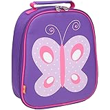 Yodo Kids Insulated Lunch Tote Bag with Name Tag for Girls, Butterfly