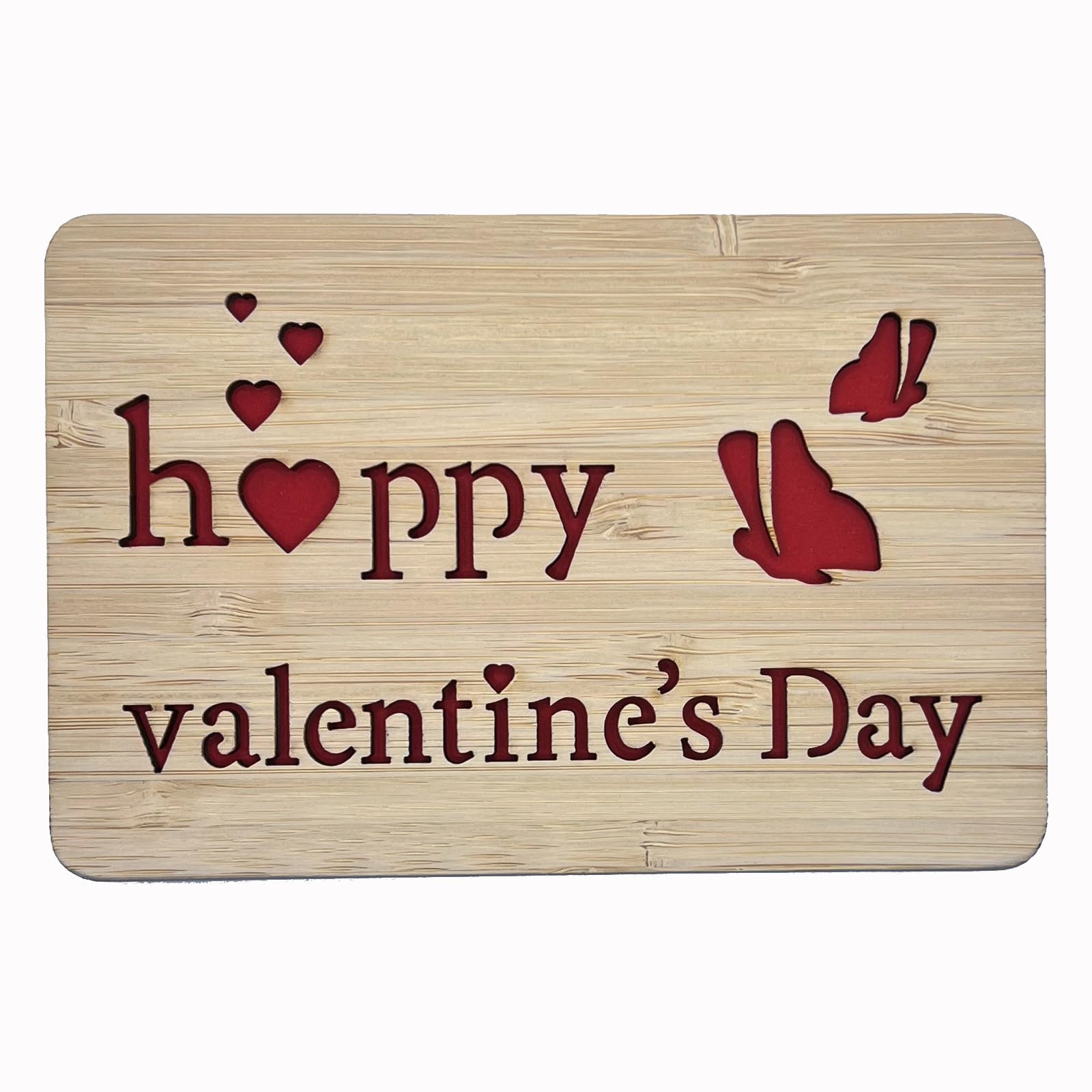 Happy Valentine's Day Wooden Card,Handmade I Love You Greeting Card,Romantic Valentine Card for Wife Husband Her Him