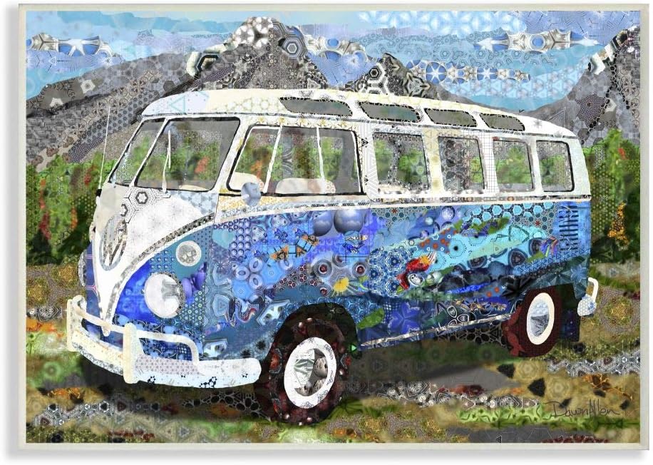 Paintings - Stupell Industries Abstract Van Collage Modern Design Wall Plaque, 12 x 18, Multi-Color