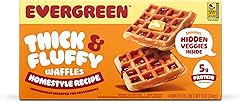 Evergreen Thick & Fluffy Waffles, Homestyle Recipe - Whole Grains, No Preservatives, Nut-Free, Individually Wrapped, Air Frye