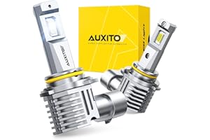 AUXITO 9005 LED Headlight Bulbs, 40000LM 900% Brighter 6500K White HB3 9005 LED Light Bulb for High Low Beam, Pack of 2