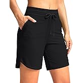 G Gradual Women's 7" High Waisted Swim Board Shorts with Pockets Quick Dry Beach Swimming Shorts for Women with Liner