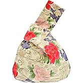 BAR AUTOTECH Stylish Cotton Japanese Pattern Wrist Bag Sleeve Knot Pouch Portable Canvas Tote Purse for Female, Women | Stylish, Cotton, Japanese Pattern, Sleeve, Knot Pouch, Portable