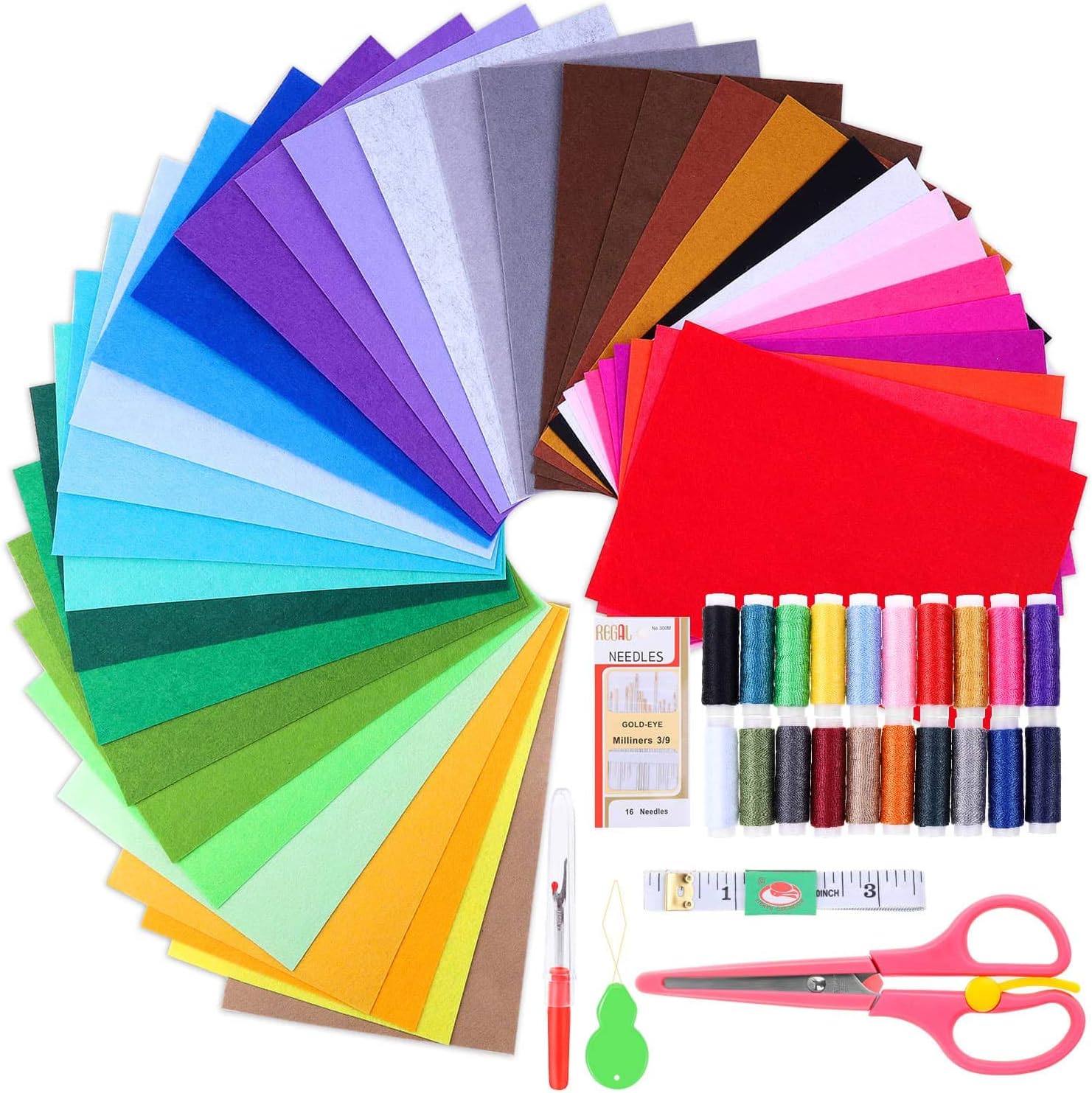Felt Fabric Sheets 12 x 8 Inches, 40 Colors Craft Felt
