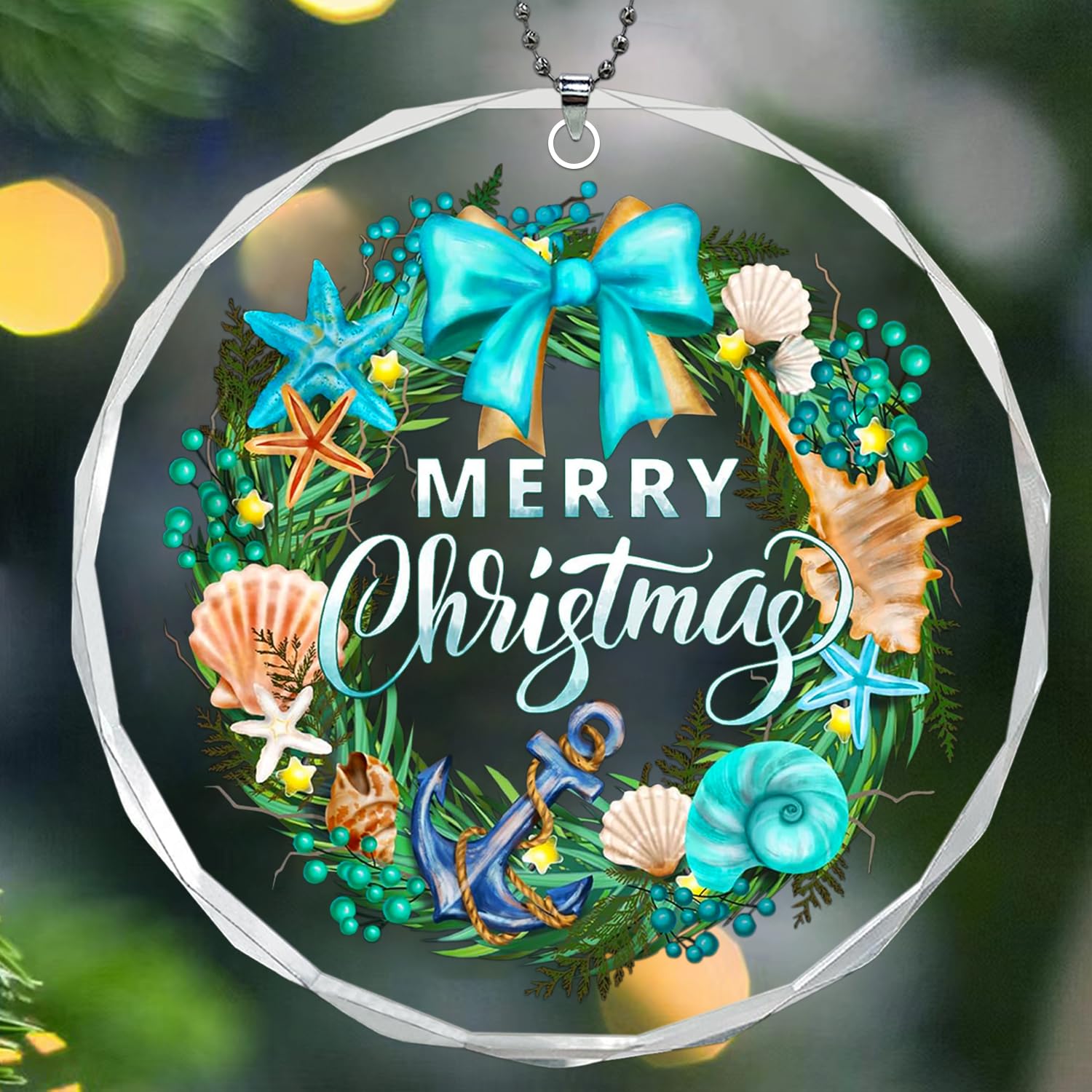 Beach Christmas Ornaments 2025, Beach Ornaments for Christmas Tree, Beach Themed Christmas Ornaments for Shell, Starfish, Anchor, Beach Gifts for Women