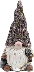 Leekung Gnomes Garden Statues Outdoor Decorations,Garden gnome Home Decor,Indoor Gnomes Figurine Antique Woodstone Color