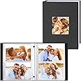 Ywlake Photo Album 4x6 200 Pockets 2 Packs, Linen Photo Albums Holds 200 Horizontal Pictures Only Black