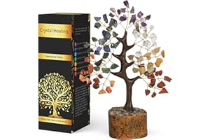 NARIBABU Seven Chakra Tree - Crystal Tree - Feng Shui Decor - Crystal Bonsai Tree - Crystal Tree for Positive Energy - Gem Tree Crystals - Stone Tree of Life