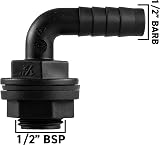 Cost Wise Water Butt Elbow 1" BSP to Barb Nut Washer Kit 33mm Hole view 5