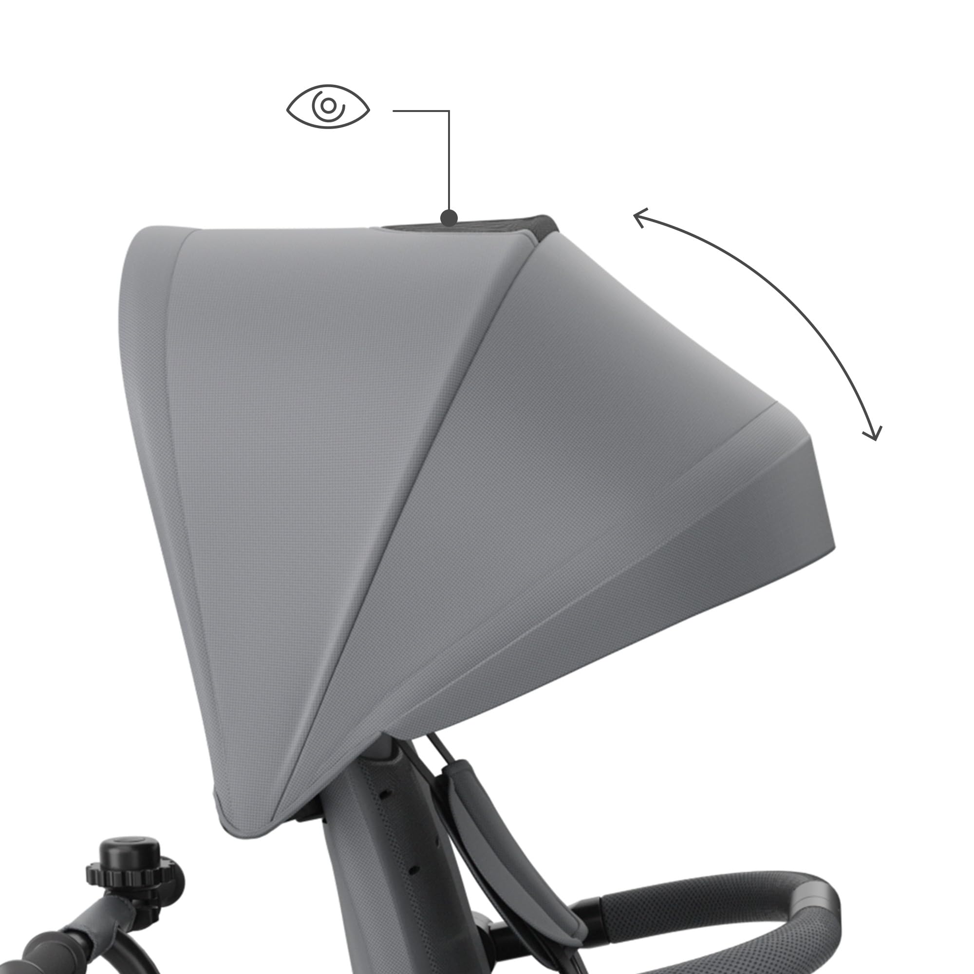 Kinderkraft Aston 2 PRO Dreirad mit Schiebestange, drehbarer 360° Sitz Click & Twist, Halbliegefunktion vor- & rückwärts, Freilaufpedale, Verdeck mit Sichtfenster, Grau 9