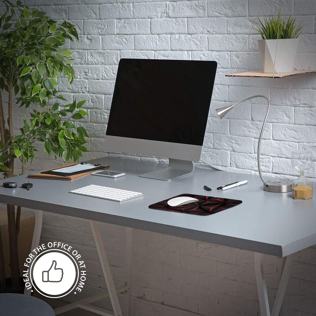 Black & Red Futuristic Mouse Mat Pad Computer PC Laptop Gaming Office Home Desk Accessory Gadget 12953, Multicolor - Image 5