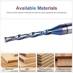 SpeTool 1/8 Inch Spiral Downcut Router Bit 1/4 Inch