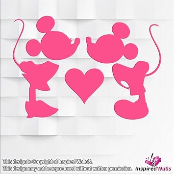 Minnie & Micky Maus Vinyl-Sticker, Dekoration, glitzernd, für Weingläser, Wände, Becher, Laptops, Tassen, von Inspired Walls®