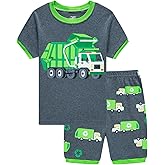 Popshion Boys Pajamas 100% Cotton Toddler Clothes Summer Pjs for Boy Planet Dinosaur Sleepwear Kids Short Sets 2-10 Years