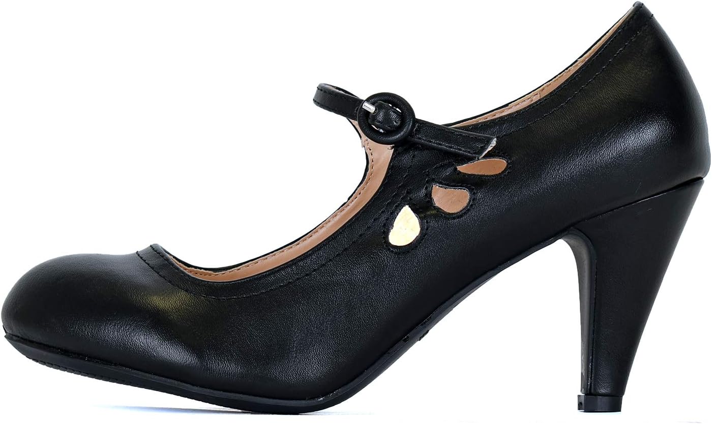 Guilty Heart Women's Kitten Heels Mary Jane Pumps Round Toe Dress Shoes