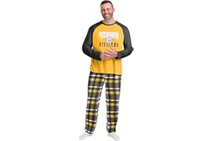 FOCO NFL Pittsburgh Steelers Men's Pajama Shirt and Pants Lounge Set