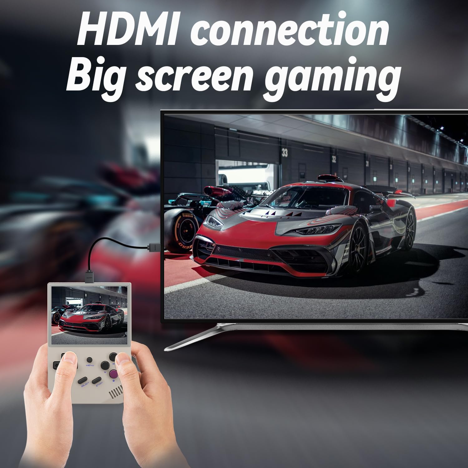 RG35XX 2024 New Updated Portable Game Console with 3.5 Inch IPS Screen Built-in 5470+ Games Linux System, Handheld Video Games Support Gamepad and HDMI TV Output, Retro Game Gift (Gray)