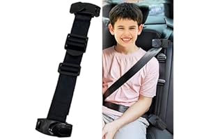 MISSEIAR Car Seat Belt Adjuster, Seatbelt Clips, Universal Comfort Shoulder Neck Protector Strap Positioner Lock Clips for Kids/Short Adults(Black)