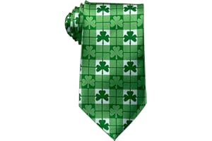 Men's St Patrick's Ties Slim Necktie Skinny Clover Ties For Men Irish Holiday Season Party Adjustable Necktie